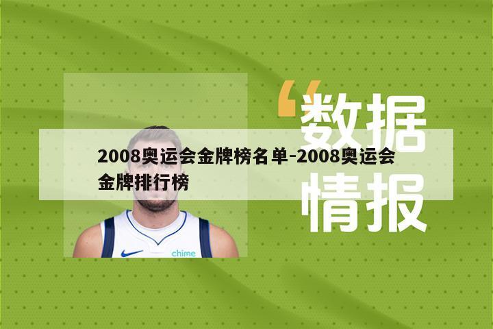 2008奥运会金牌榜名单-2008奥运会金牌排行榜